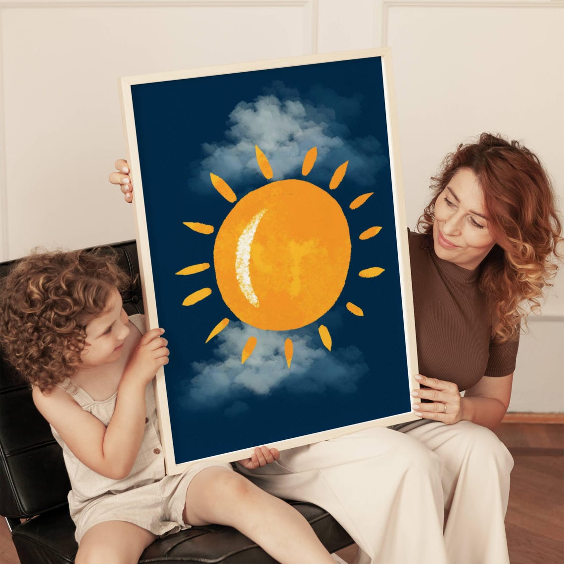 Sun Art Print Abstract Art Sun Sky Wall Art Modern Art Print Yellow Sun Wall Decor Sun Kid Art Sun Nursery Wall Art Playroom Poster Sunshine - Image 4