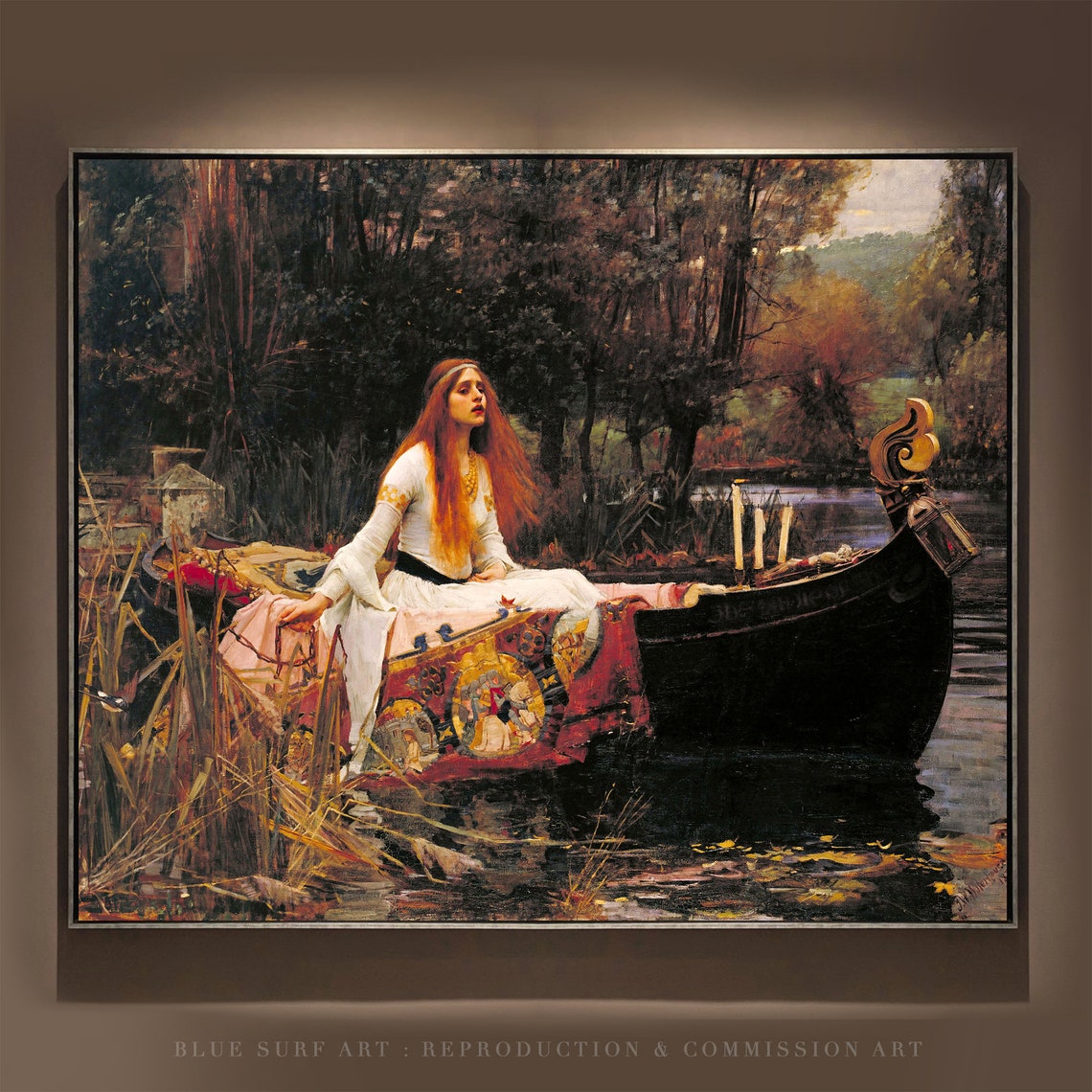 John William Waterhouse The Lady of Shalott River Boat Poster