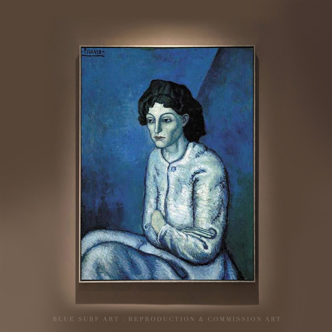 Hand Painted Woman With Folded Arms Pablo Picasso Reproduction Art Picasso Living Room Wall Art Oil Painting Picasso Famous Art Gift