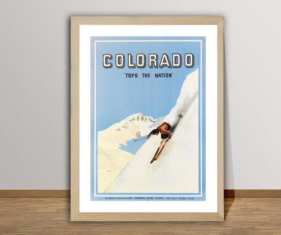 Colorado Arizona United States Vintage Ski Poster Vintage Art Collections Travel Ads Decorative Art Wall Art Wall Decor