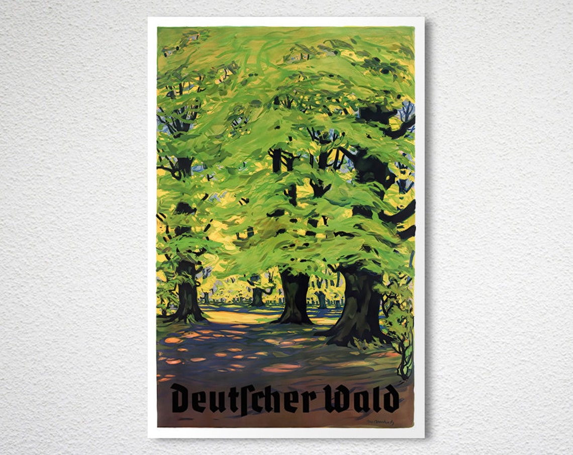 Deutscher Wald Vintage German Forest Landscape Painting Poster - Image 2
