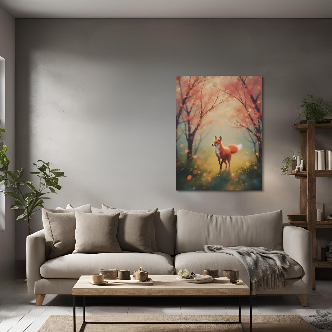 Red Fox Autumn Forest Golden Light Enchanted Wildlife Art Poster - Image 2