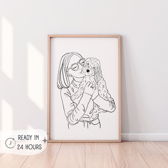 Personalized One Line Portrait, Faceless Line Art