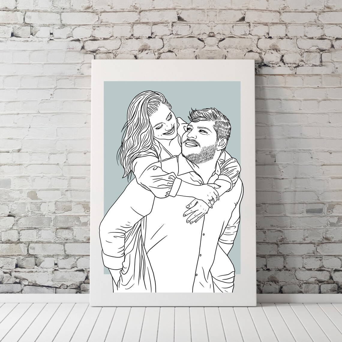 Personalized Family Line Art Portrait, Christmas Poster - Image 4
