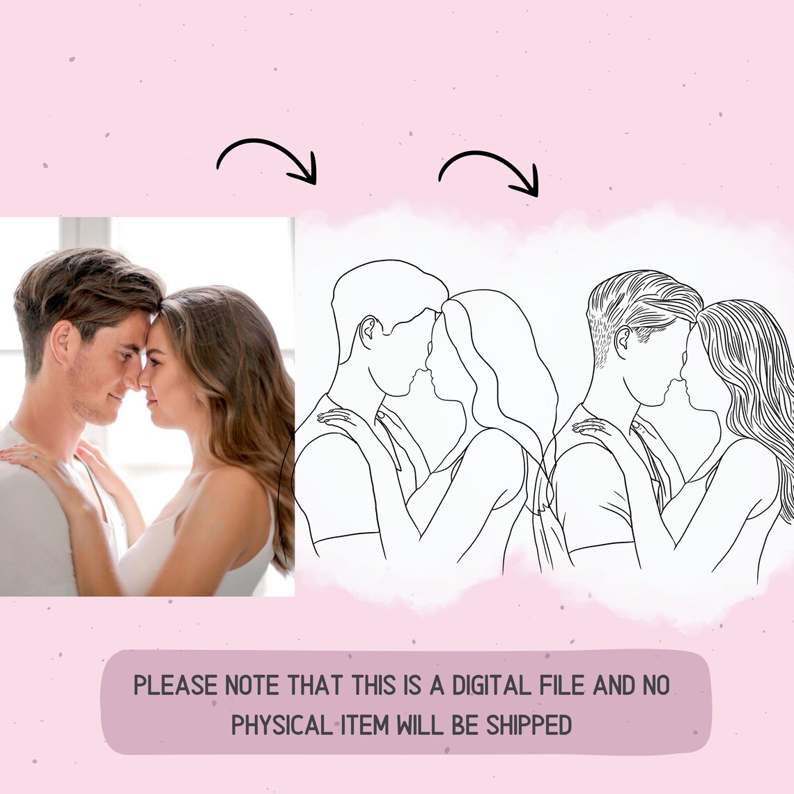 Custom Line Drawing Family Valentines Day Gift - Image 2