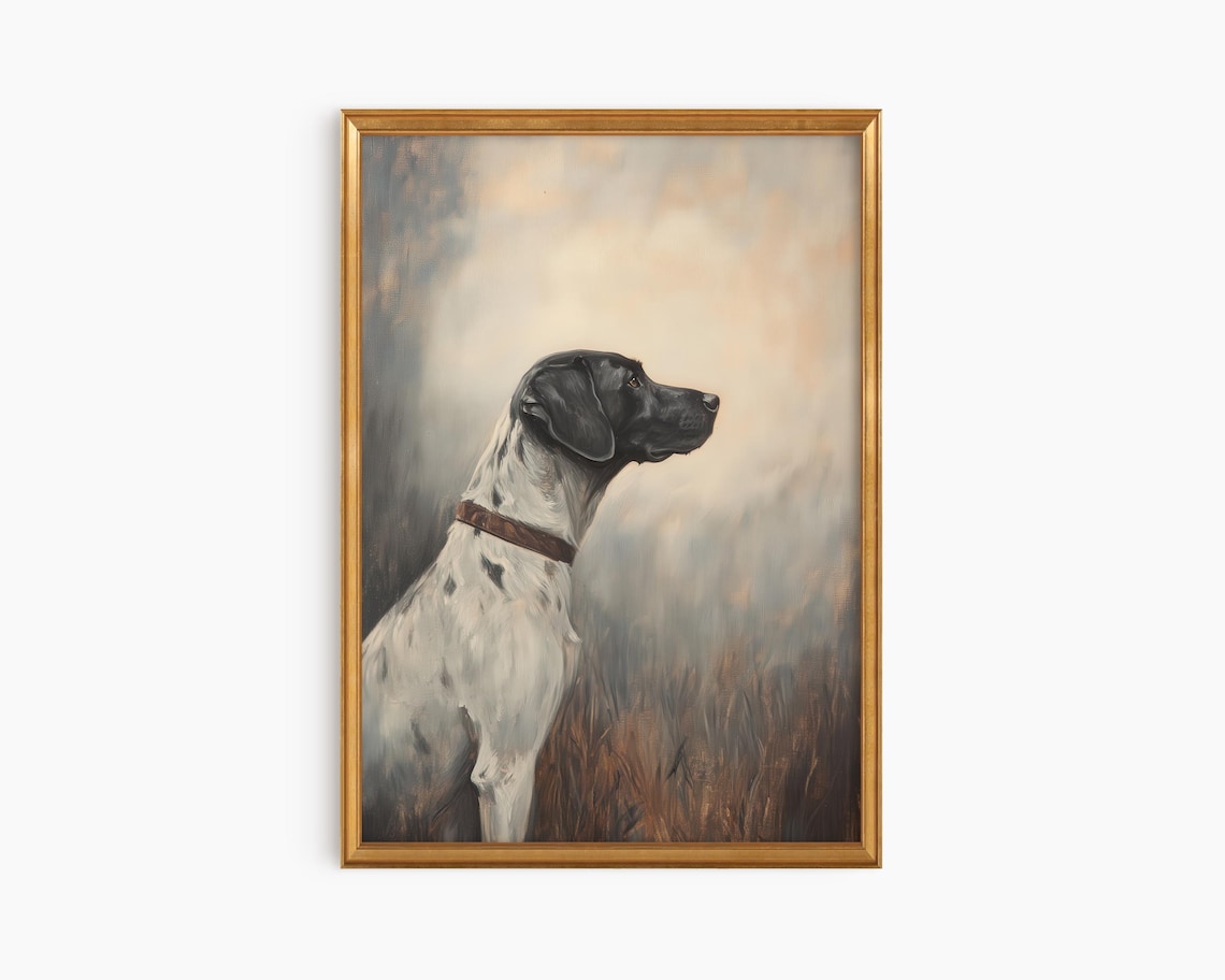 Bluetick Hunting Dog Art Print, Neutral Wall Decor
