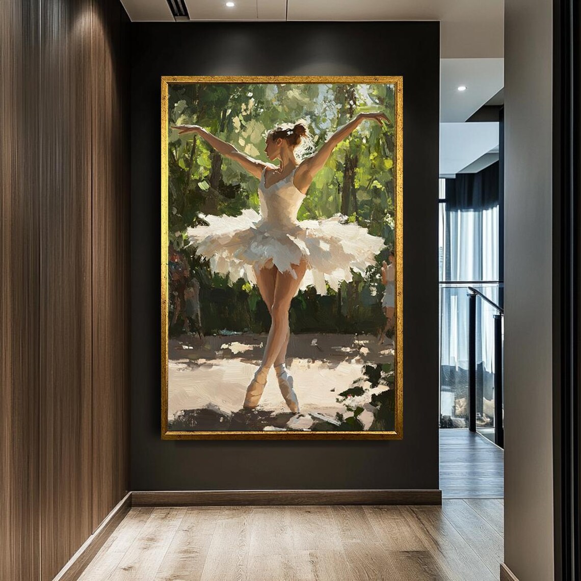 Ballerina in Nature Wall Art Print, Modern Dance