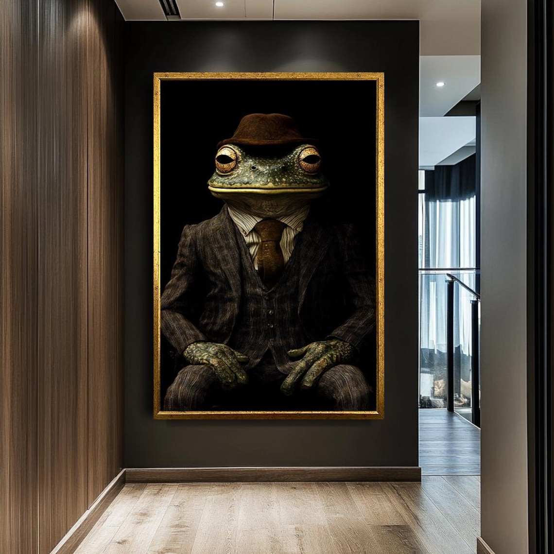 Quirky Frog In Suit Vintage Style Animal Portrait - Image 2