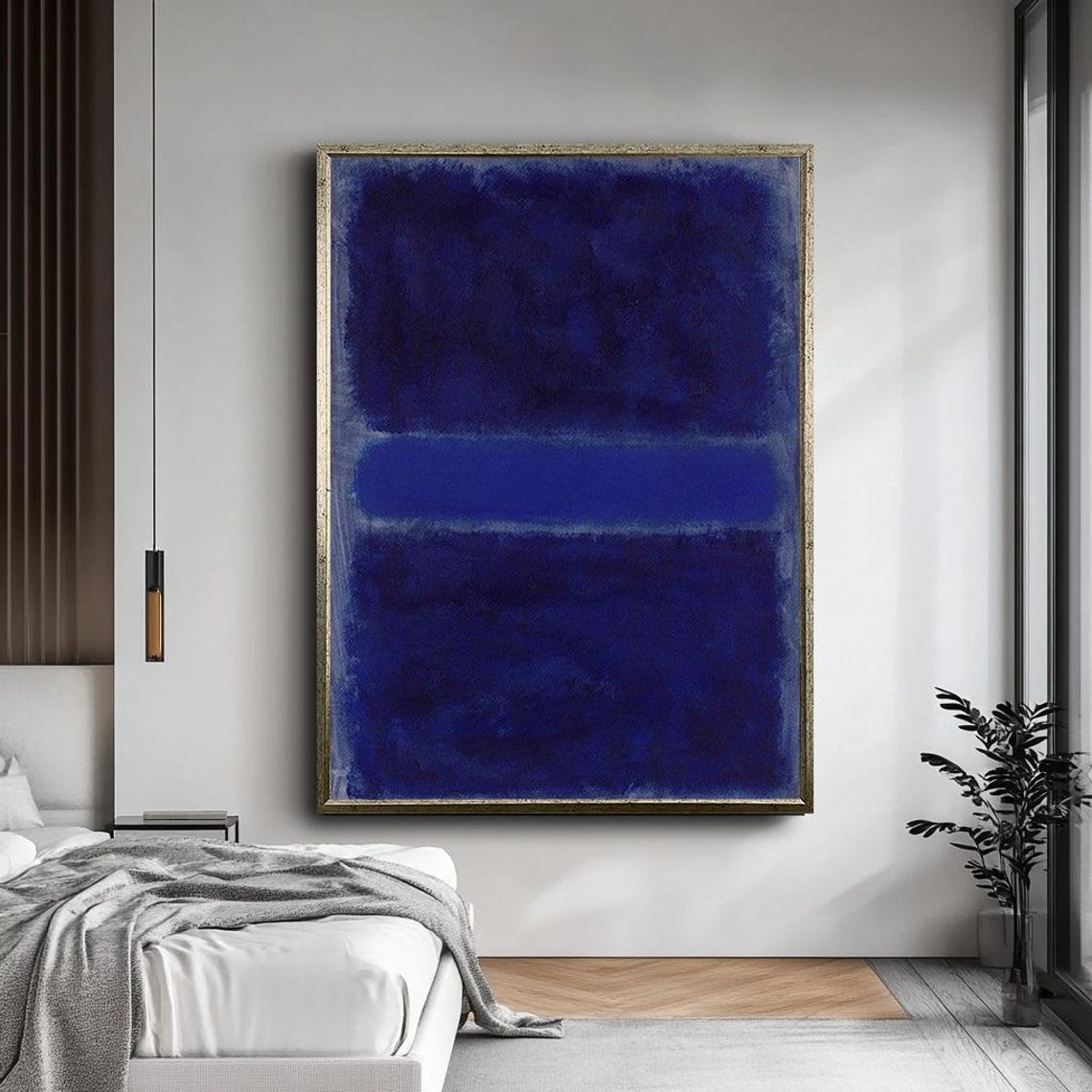 Mark Rothko Style Midnight Blue Color Field Blocks Abstract Poster - Image 4