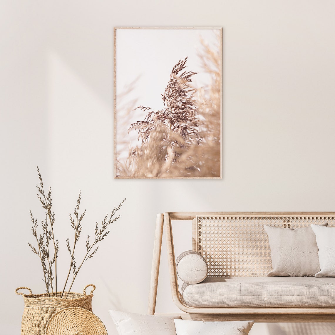 Pampas Grass Close-Up in Soft Neutral Tones Botanical Poster - Image 2