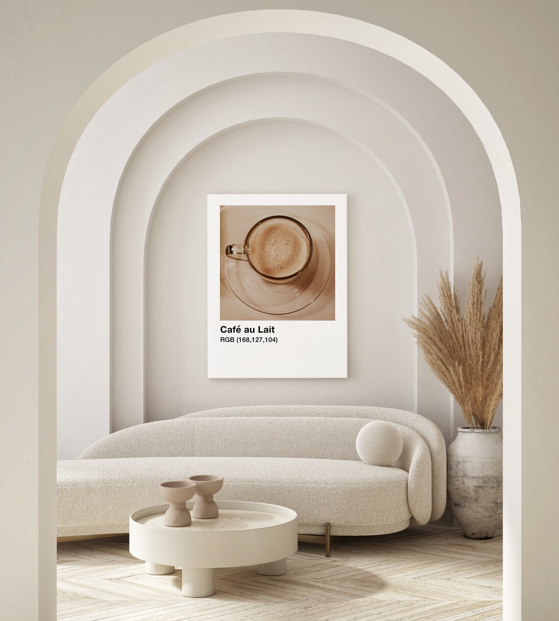 Cafe Au Lait Glass Cup Warm Beige Coffee Color Swatch Poster - Image 3