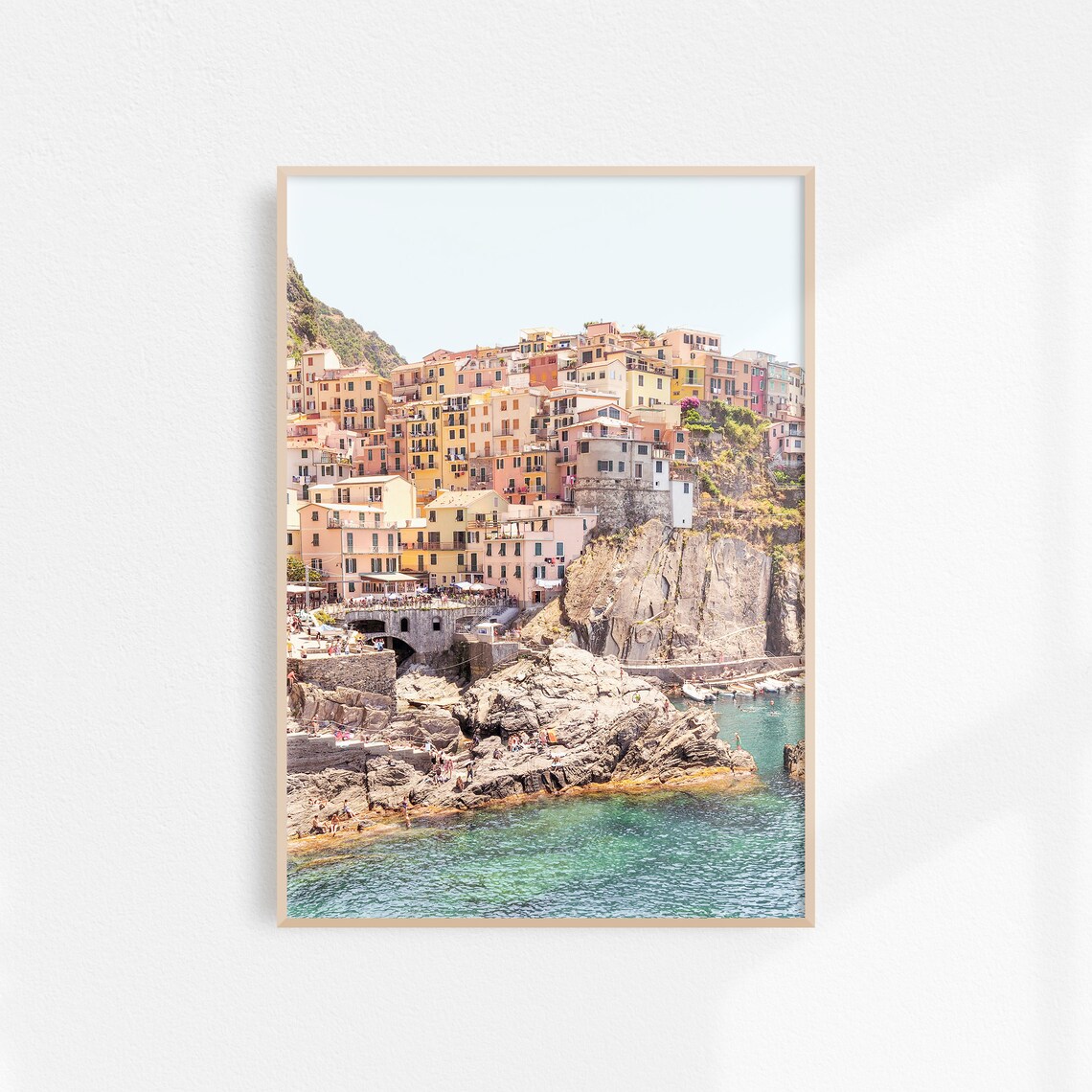 Manarola Colorful Houses Over The Sea Cinque Terre Italy Poster