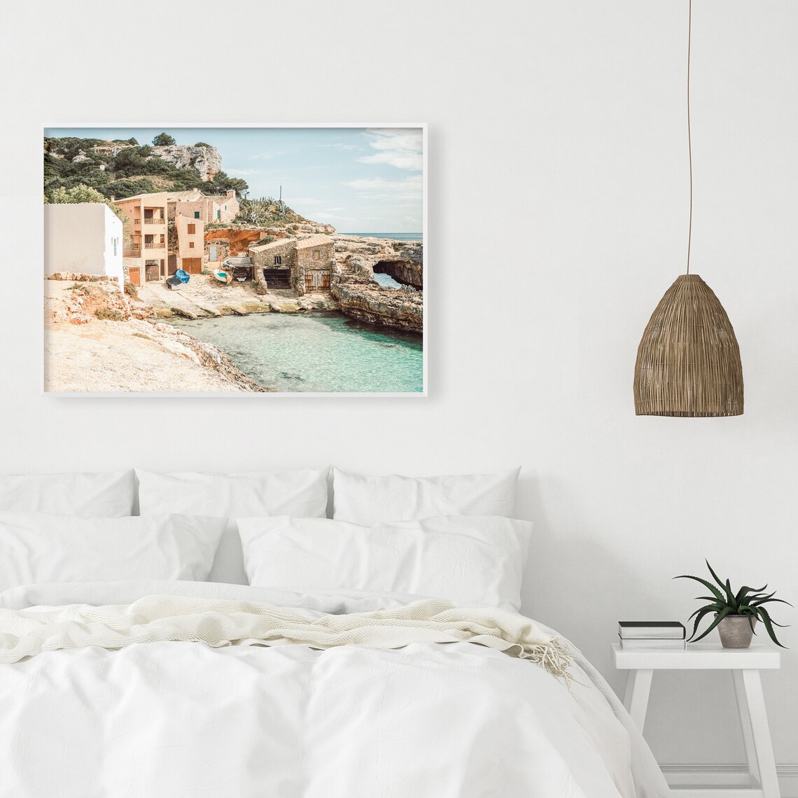Mallorca Cala Salmunia Fishing Village Turquoise Cove Poster - Image 3