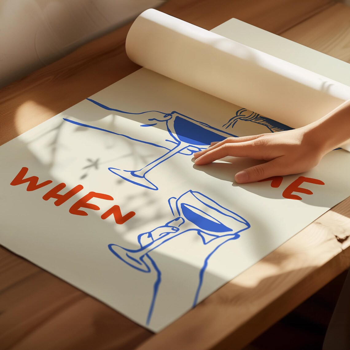Tell Me When Retro Wine and Cheers Poster Print - Image 3