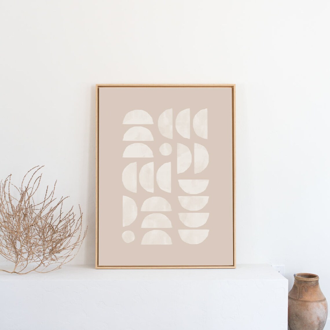 Wabi Sabi Semicircle Print, Neutral Geometric Art - Image 3