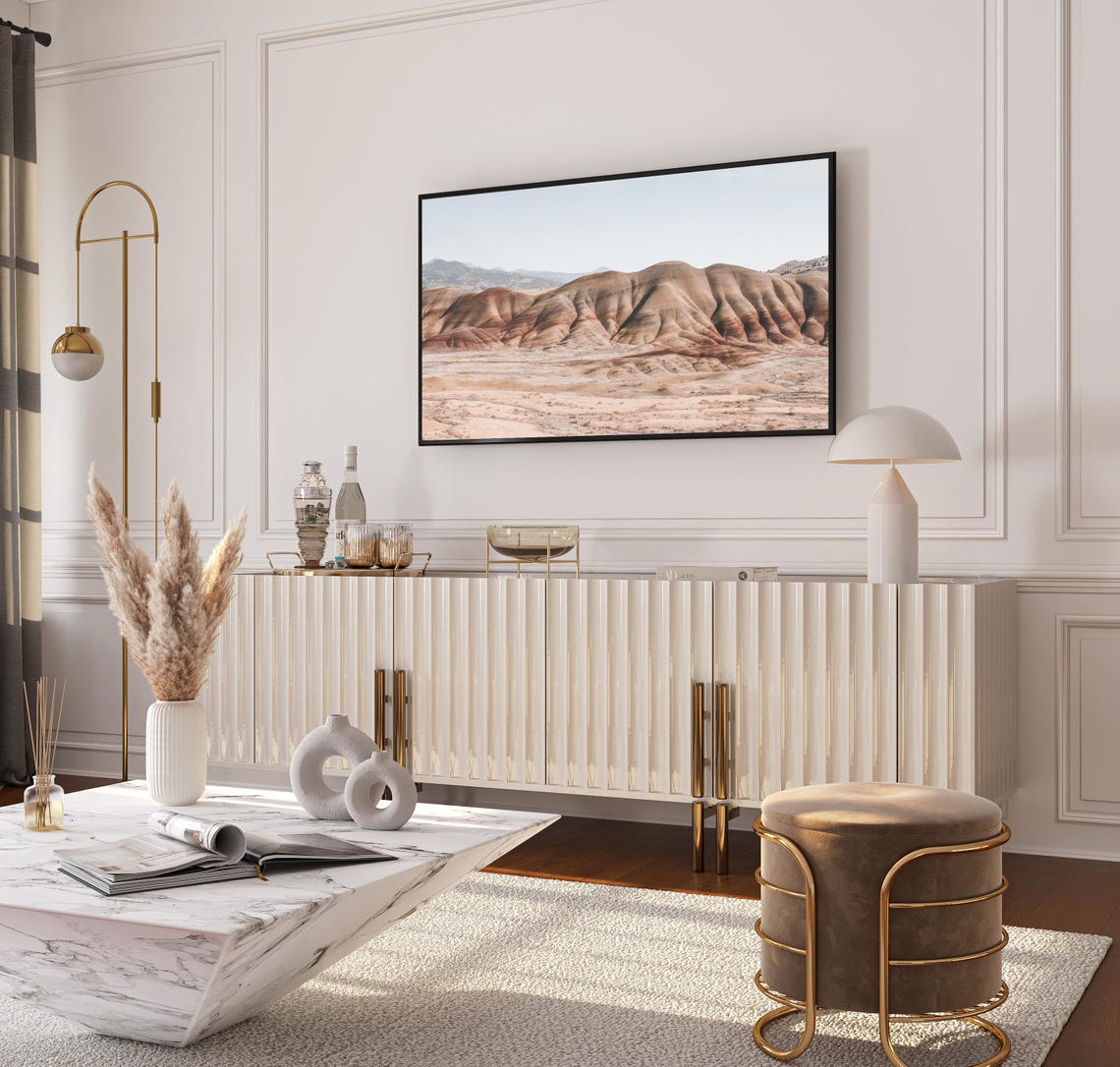 Painted Hills Oregon Striped Desert Peaks Neutral Landscape Poster - Image 3