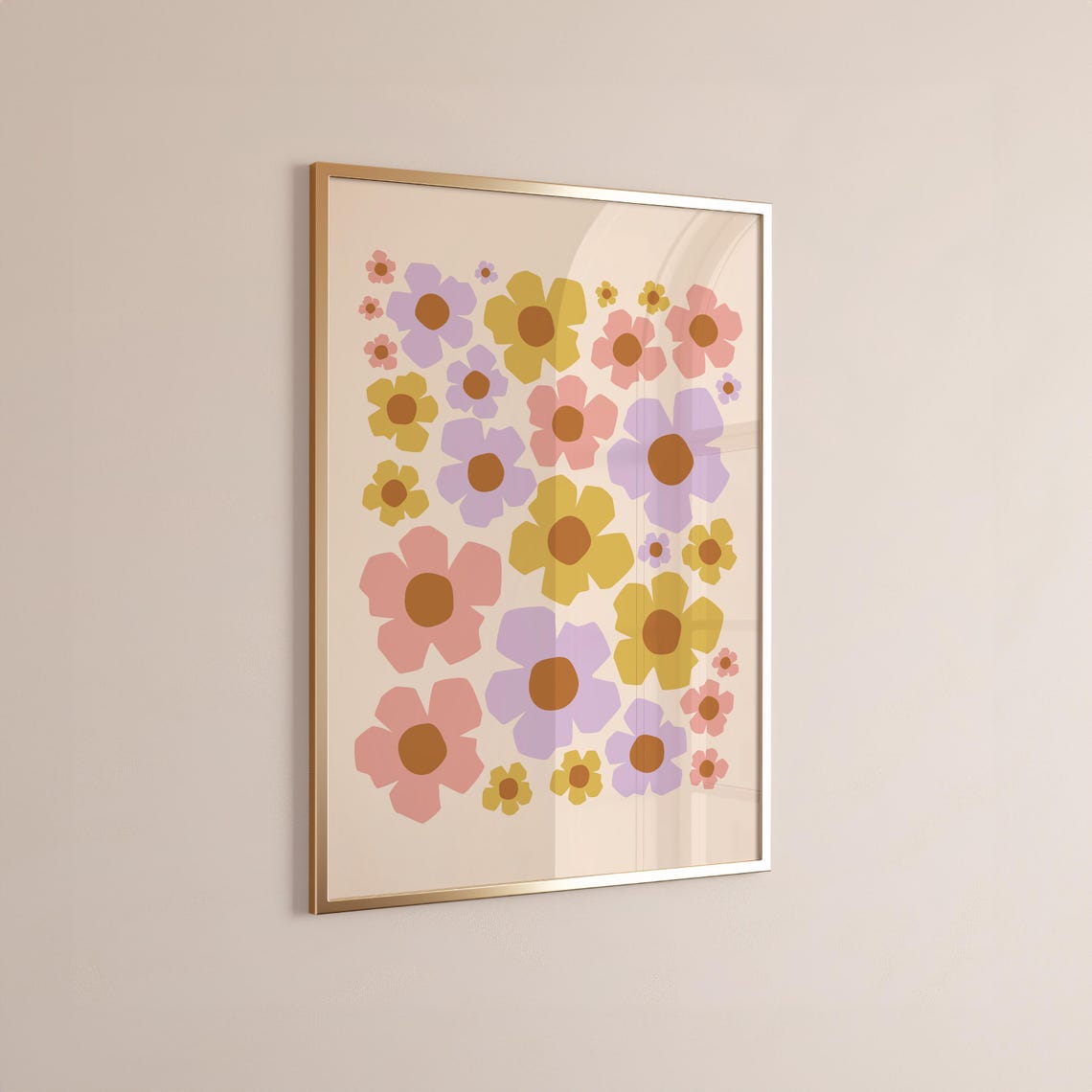 Pastel Pink Purple Floral Wildflower Retro Aesthetic Wall Art - Image 3