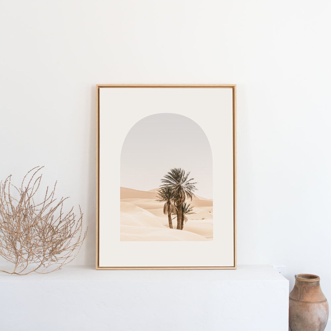 Moroccan Desert Oasis Palms in Sand Dunes Photography Poster - Image 3