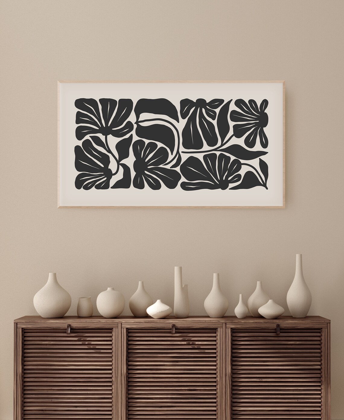 Japandi Botanical Abstract Art Print, Boho Neutral - Image 3