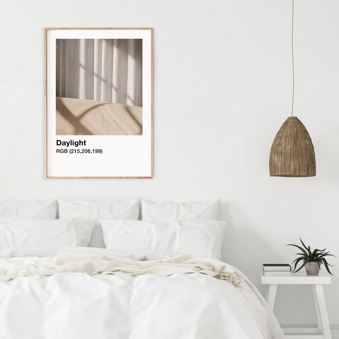 Daylight Soft Beige Curtain Shadow Minimalist Neutral Poster - Image 5