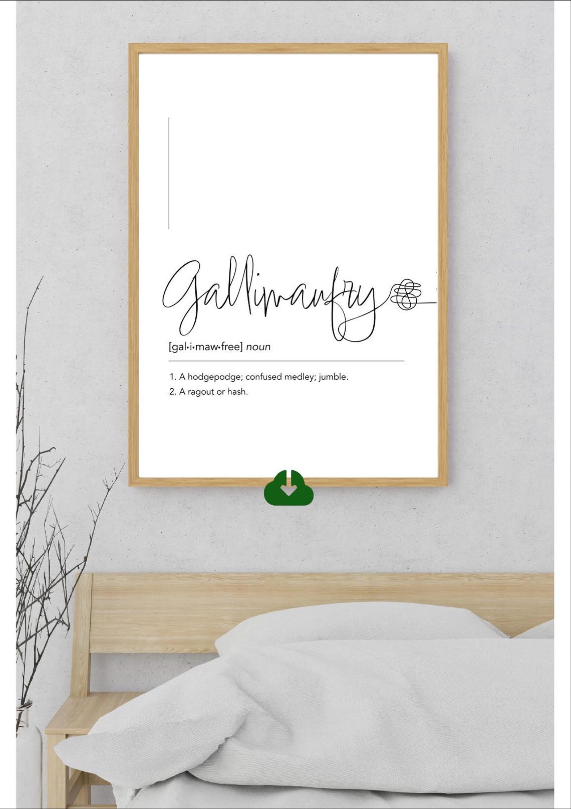 Gallimaufry Script Definition White Hodgepodge Word Jumble Poster - Image 2