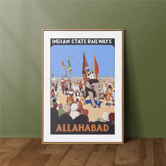 Gift For Her Wall Art Travel Poster Decor Vintage India Print Elephant Artwork Home
