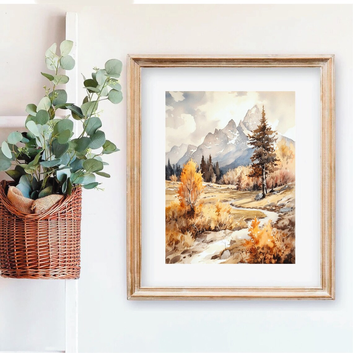 Grand Teton Watercolor Art Print, Mountain Landscape - Image 4