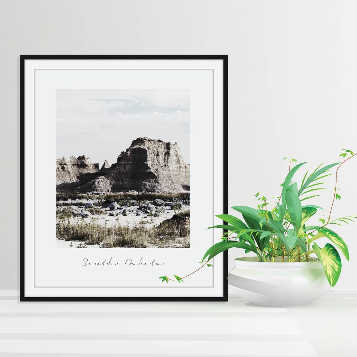 South Dakota Badlands Desert Rock Formation Scenic Photography Poster