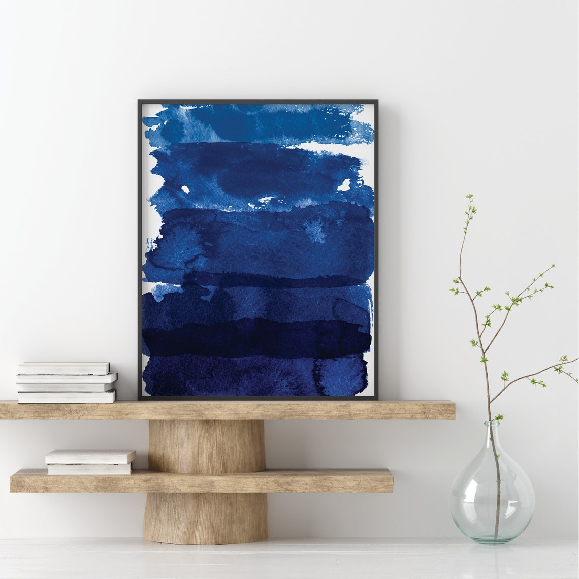 Gray Ink Blot Abstract Artwork Frame Options Black White Matte Poster - Image 4