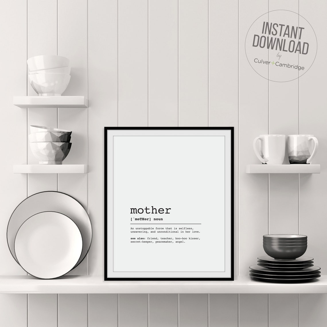 Mother Definition Dictionary Art Mothers Day Gift Typography Poster - Image 4