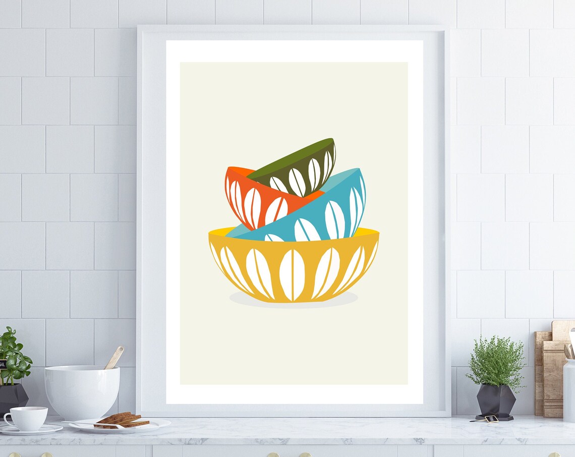 Cathrineholm Bowl Mid-Century Modern Art Print