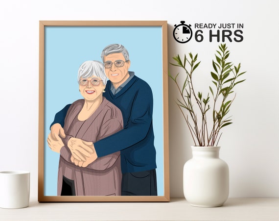 Personalized Grandpa Gift Custom Fathers Day Gift For Grandpa From Grandkids Grandparents Wall Art Minimalist Unique Gift Portrait