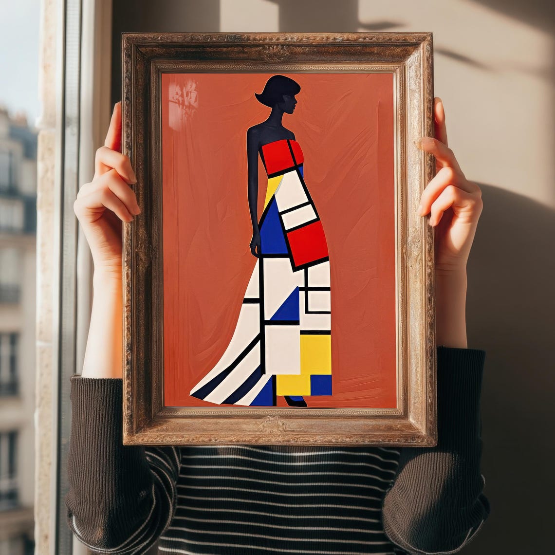 Color Block Dress Silhouette, Modern Geometric Art Print - Image 2