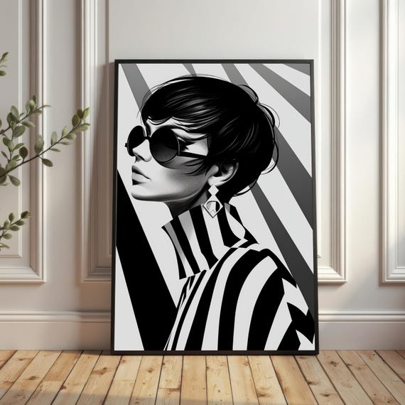 Retro Fashion Figure Art Print Bold Graphic Wall Decor