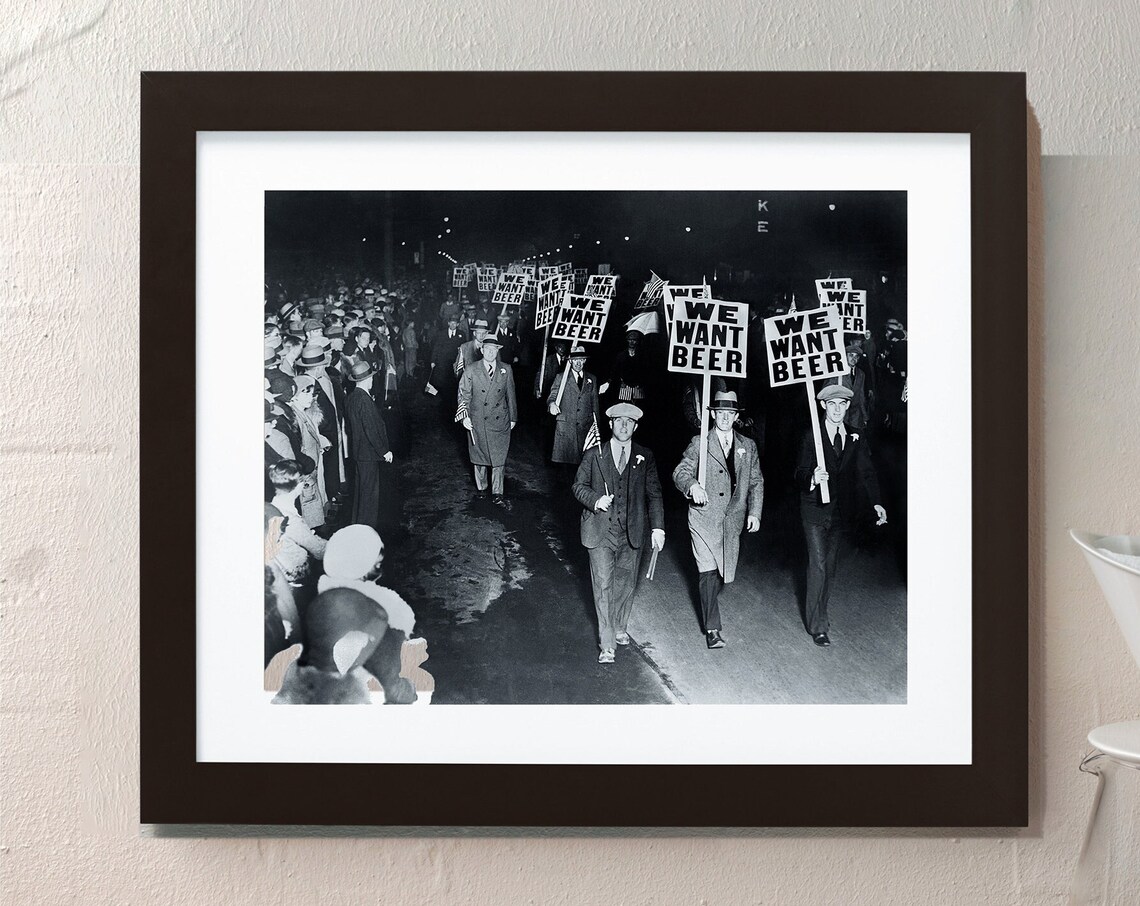 We Want Beer Prohibition Protest Historic Black White Photo Print - Image 3