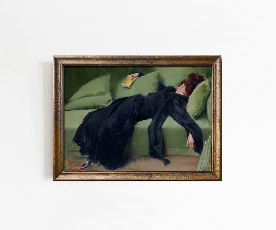 Ramon Casas After the Dance Decadent Young Woman Oil Painting Poster - Image 3