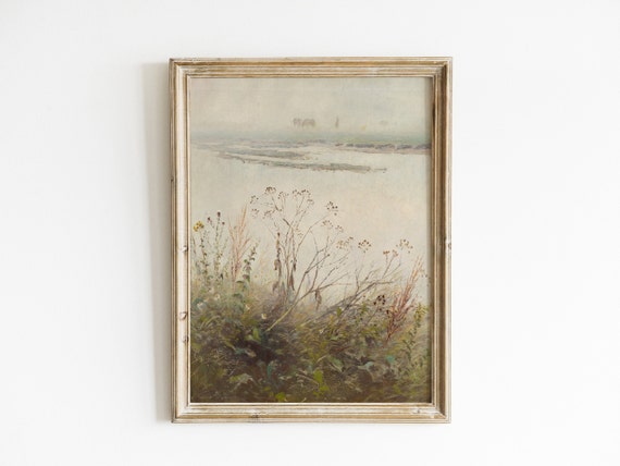 Vintage River Wall Art Vintage Decor Neutral Wall Art Vintage Art