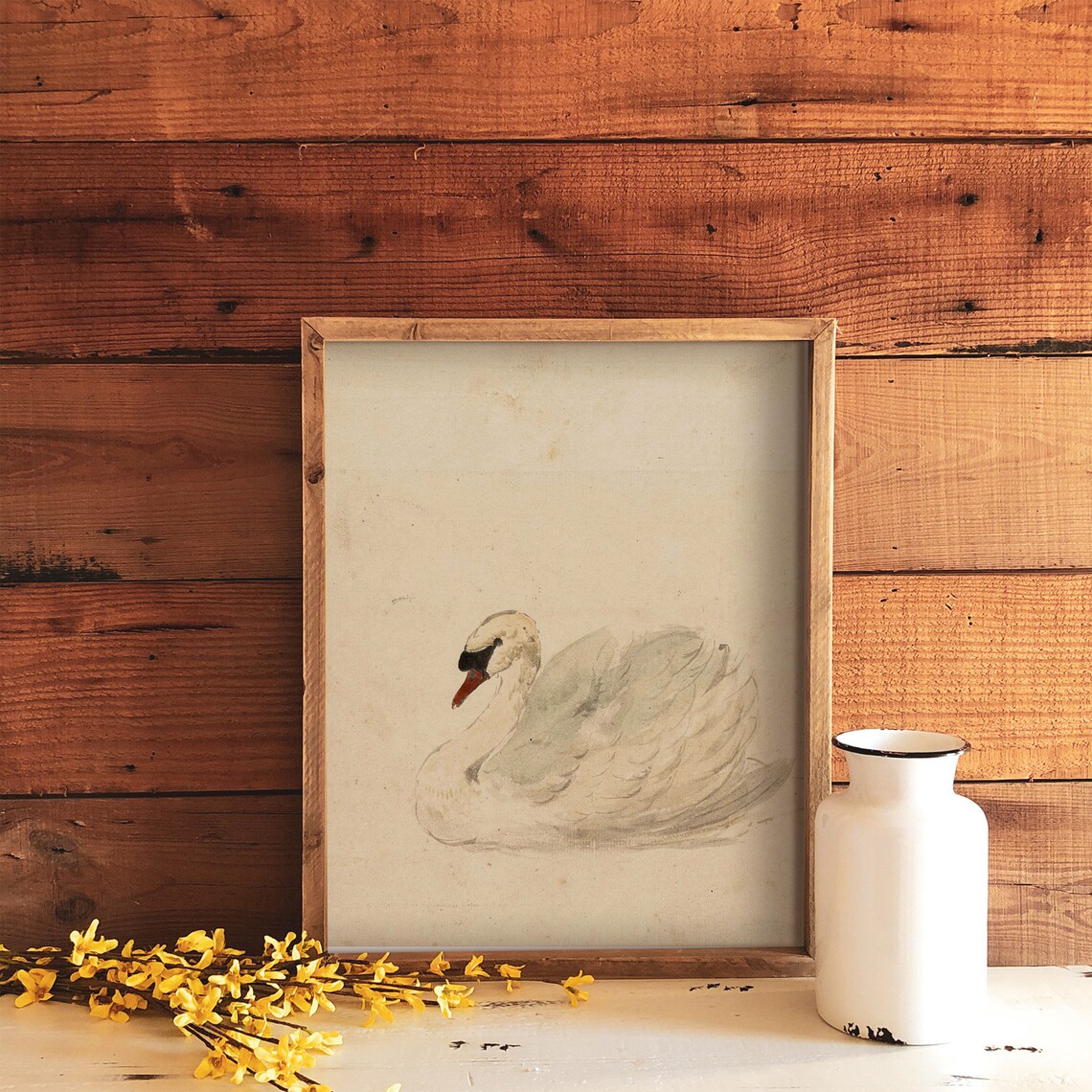 Vintage Swan Art Print, Girls Room Nursery Decor - Image 2