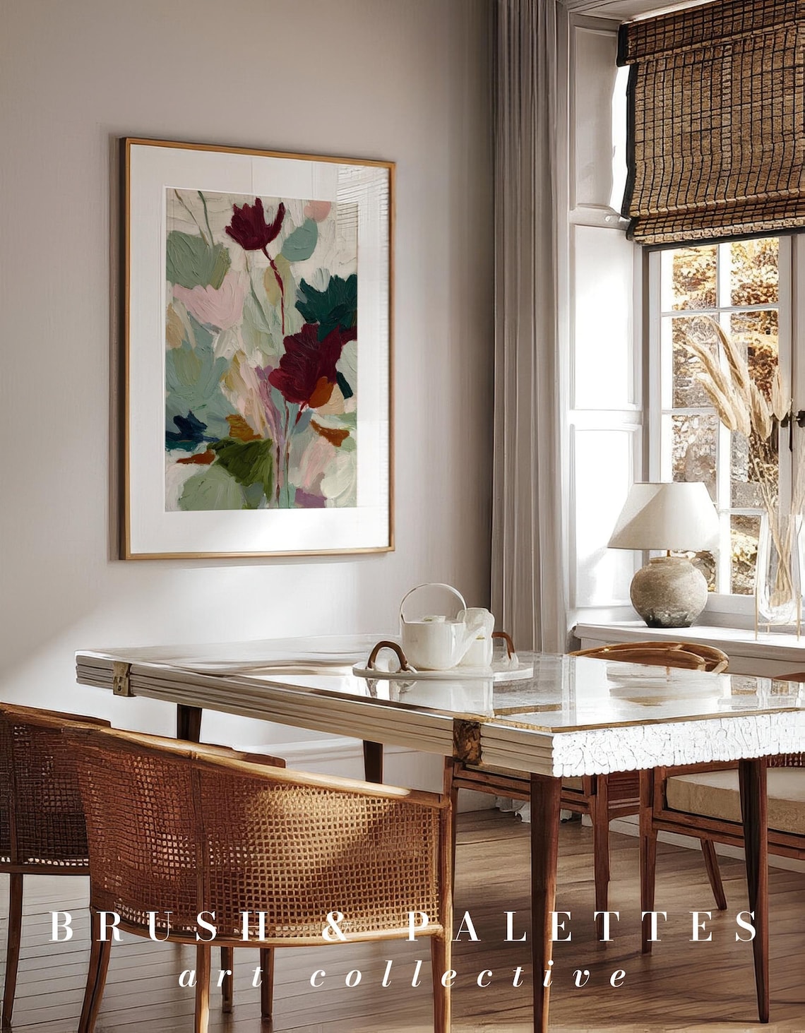 Bold Abstract Floral Print, Modern Botanical Art - Image 3