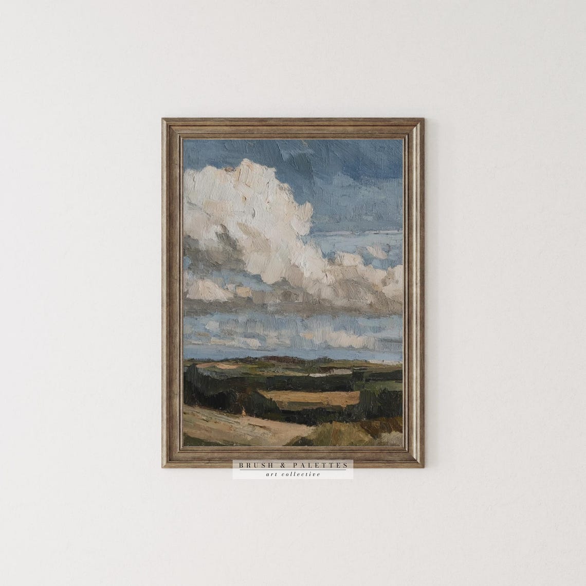 Impressionist Countryside Rolling Fields Dramatic Cloud Sky Poster - Image 3