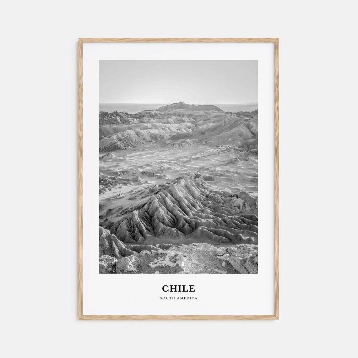 Chile Atacama Desert Eroded Rock Formations Landscape Poster