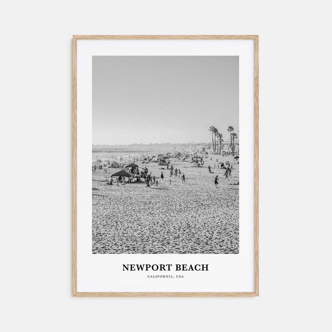 Newport Beach California Crowded Sunny Summer Beach Day Poster