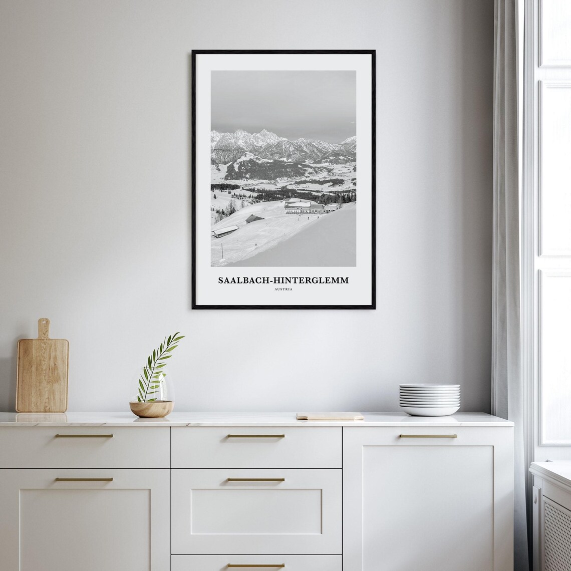 Saalbach-Hinterglemm Austria Snowy Ski Resort Valley Photo Poster - Image 2