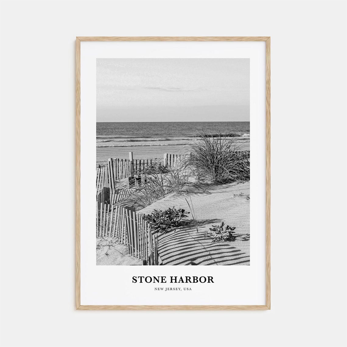 Stone Harbor New Jersey Dune Fence Along the Quiet Ocean Beach Poster