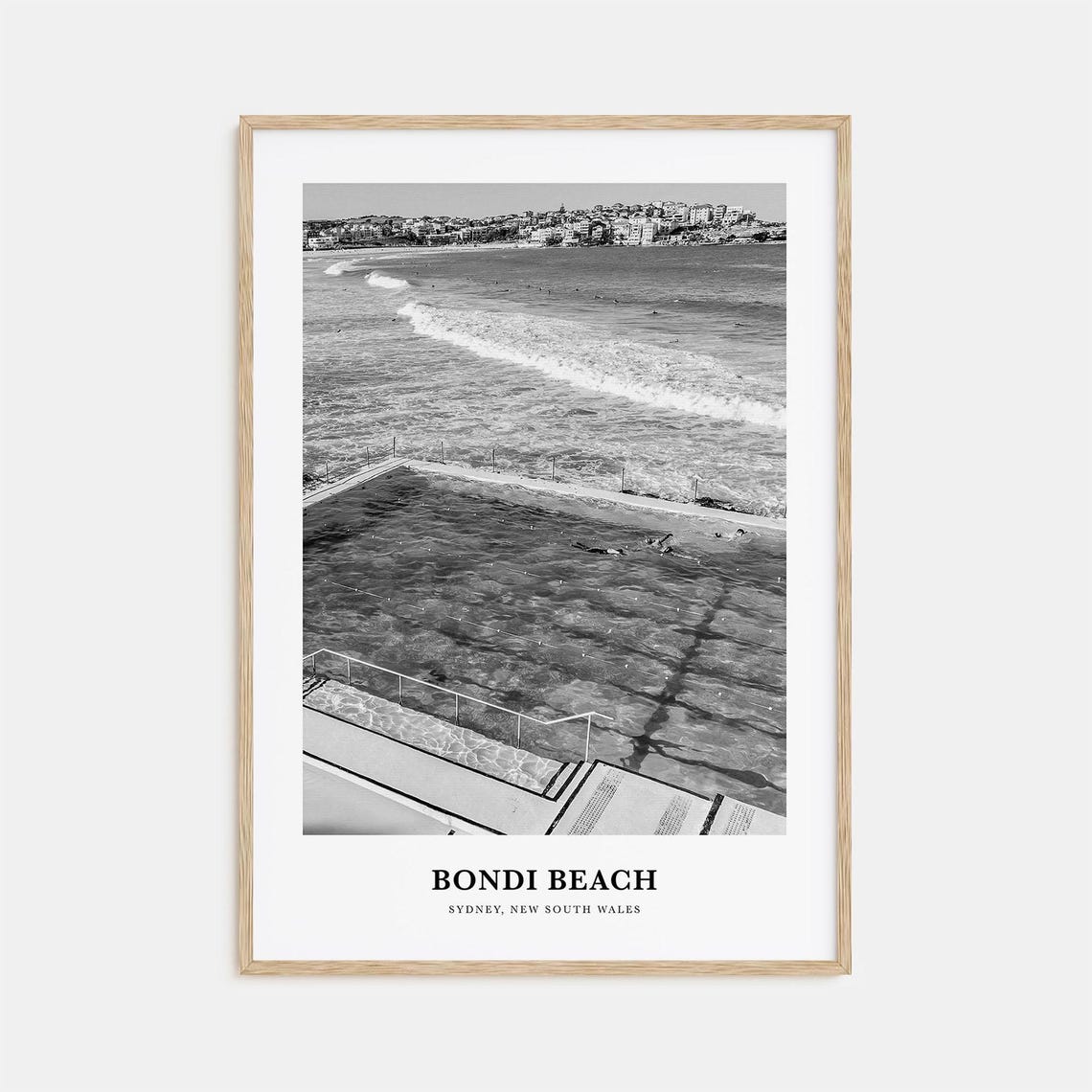 Bondi Beach Sydney Iconic Ocean Pool Black and White Art Print