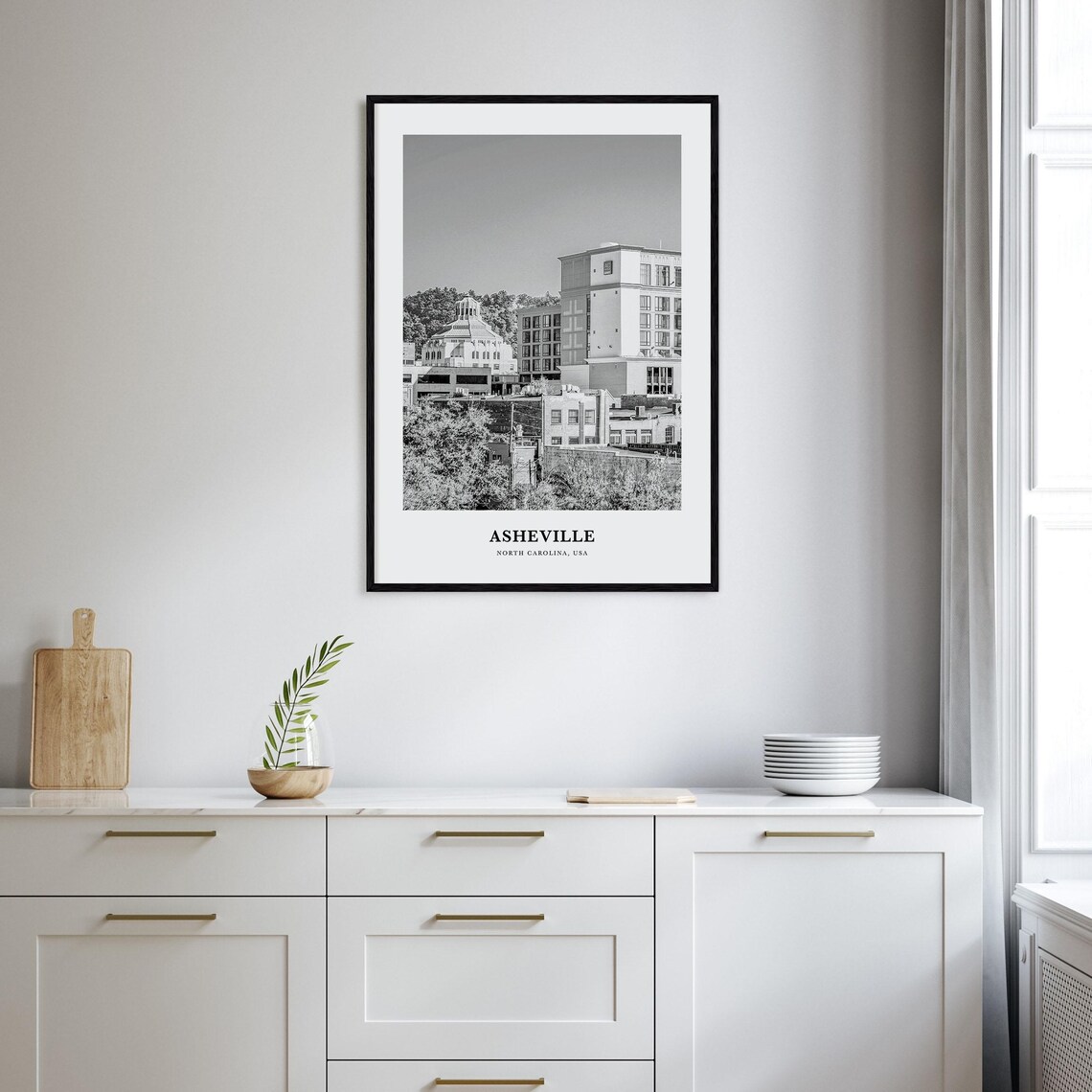 Asheville North Carolina Historic Downtown Streetscape City Poster - Image 2