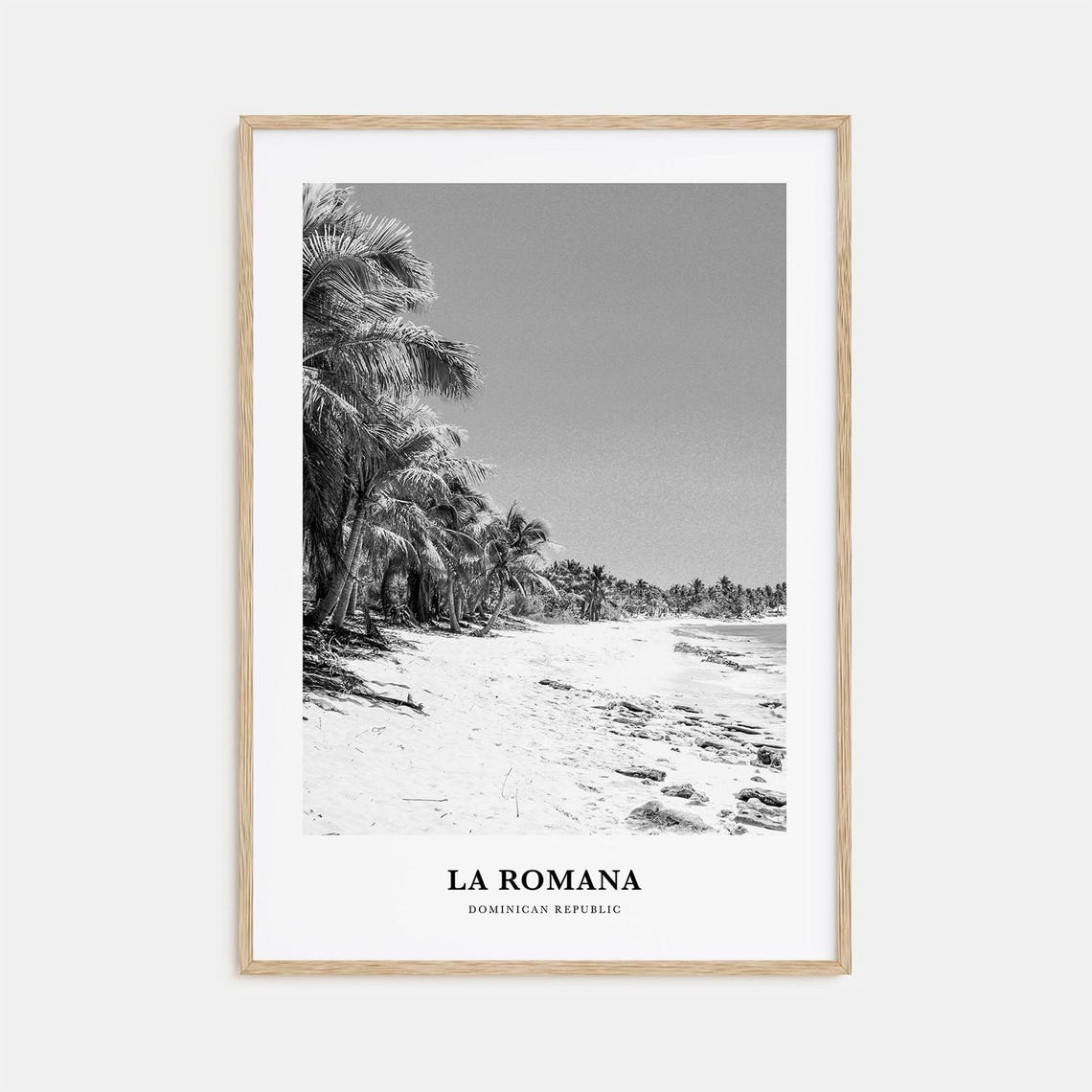 La Romana Palm Beach Black And White Caribbean Shore Resort Poster