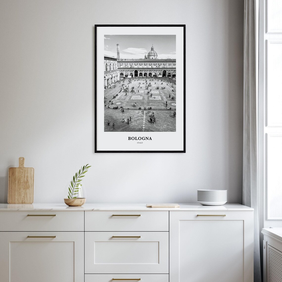 Bologna Italy Historic Square Towers City Center View Poster - Image 2