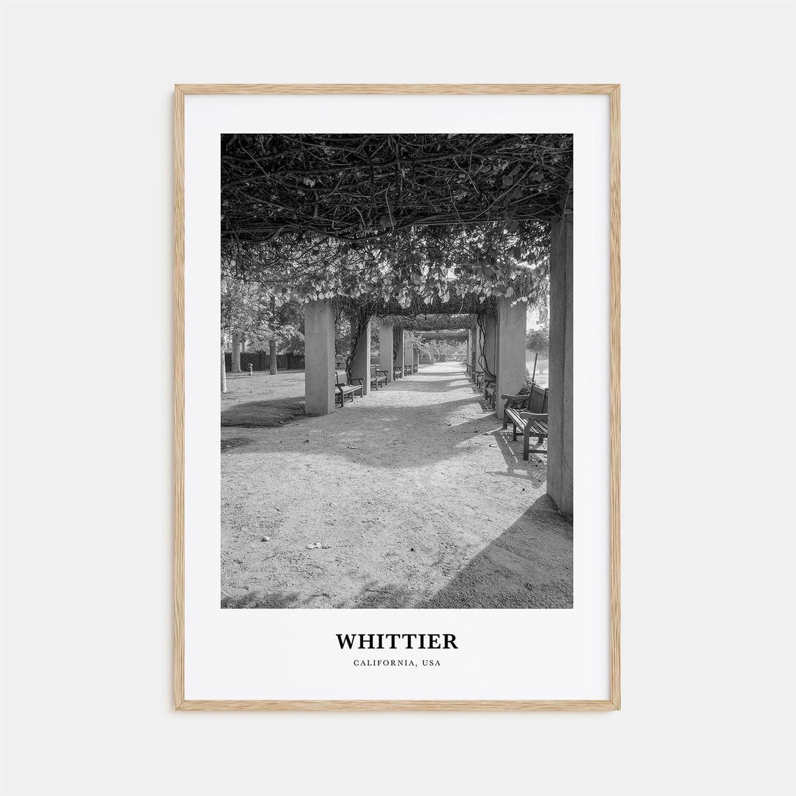 Whittier California Garden Pergola Walkway Vine Covered Path Poster