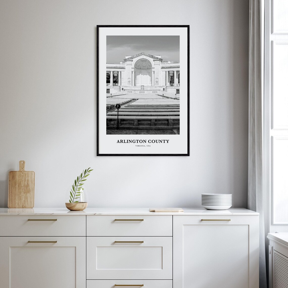 Arlington County Virginia Memorial Amphitheater Colonnade View Poster - Image 2